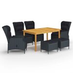 Vidaxl ensemble de salle a manger de jardin 7 pcs gris fonc�
