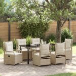Vidaxl ensemble de salle a manger de jardin de 7 pièces beige rattan synthétique Vidaxl ensemble de salle a manger de jardin de 7 pièces beige rattan synthétique