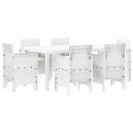 Vidaxl ensemble de salle a manger de jardin de 7 pièces avec coussins blanc poly rattan Vidaxl ensemble de salle a manger de jardin de 7 pièces avec coussins blanc poly rattan