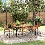 Vidaxl ensemble de salle a manger de jardin 7 pièces en gris en poly rotin acacia, vidaxl chaises empilables ... Vidaxl ensemble de salle a manger de jardin 7 pièces en gris en poly rotin acacia, vidaxl chaises empilables ...