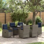 Vidaxl ensemble de salle a manger de jardin 7 pi�ces en rattan poly grise
