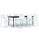 Vidaxl ensemble de salle a manger de jardin 9 pcs blanc
