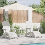 Vidaxl ensemble de salon de jardin 3 pices hdpe blanc, vidaxl chaise adirondack avec repose - pieds ...