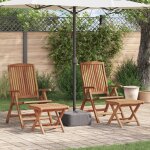 Vidaxl ensemble de salon de jardin en teck massif de 3 pi�ces