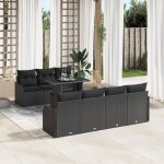 Vidaxl ensemble de sofa de jardin 8 pices avec coussins noir en rattan poly, vidaxl sofa de jardin 2 ...