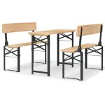Vidaxl ensemble de tables a bire pliantes 3 pcs bois massif de sapin