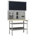 Vidaxl etabli avec 3 panneaux muraux et 1 armoire Vidaxl etabli avec 3 panneaux muraux et 1 armoire