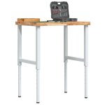 Vidaxl etabli 80x60x(73 - 99, 5) cm bois de ch�ne massif rectangulaire