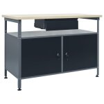 Vidaxl tabli noir 120x60x85 cm acier