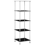 Vidaxl etagre a 5 niveaux noir 40x40x130 cm verre tremp
