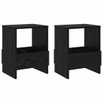 Vidaxl etag�re � magazines 2 pcs ch�ne noir 35 x 30 x 45 cm