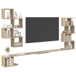 Vidaxl etag�re murale pour t�l�viseur ch�ne sonoma 200 x 15 x 94 cm