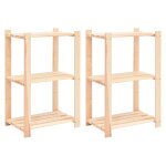 Vidaxl etagres de rangement  3 niveaux 2 pcs 60x38x90 cm pin 150 kg