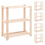 Vidaxl etagres de rangement  3 niveaux 5 pcs 80x38x90 cm pin 150 kg