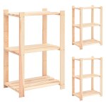 Vidaxl etagres de rangement  3 niveaux 3 pcs 60x38x90 cm pin 150 kg