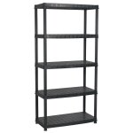 Vidaxl etagre de rangement  5 niveaux noir 91, 5x45, 7x185cm plastique