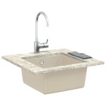Vidaxl evier beige 430 x 460 mm 80% quartz et 20% r�sine