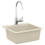 Vidaxl evier beige 470 x 440 mm granite