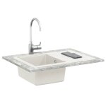 Vidaxl evier blanc 670 x 460 mm 80% quartz et 20% r�sine