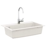 Vidaxl evier blanc 795 x 505 mm 80% quartz et 20% r�sine