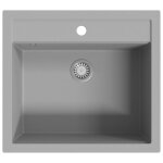 Vidaxl evier de cuisine en granit bac unique gris Vidaxl evier de cuisine en granit bac unique gris