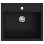 Vidaxl evier de cuisine en granit bac unique noir Vidaxl evier de cuisine en granit bac unique noir