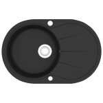 Vidaxl evier de cuisine en granit bac unique ovale noir Vidaxl evier de cuisine en granit bac unique ovale noir