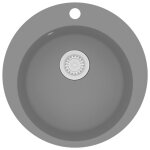 Vidaxl evier de cuisine en granit bac unique rond gris Vidaxl evier de cuisine en granit bac unique rond gris