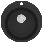Vidaxl evier de cuisine en granit bac unique rond noir Vidaxl evier de cuisine en granit bac unique rond noir