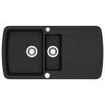 Vidaxl evier de cuisine en granit double bac noir Vidaxl evier de cuisine en granit double bac noir