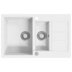 Vidaxl evier de cuisine granit double lavabo blanc