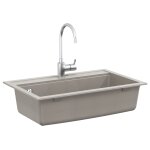 Vidaxl evier gris 795 x 505 mm 80% quartz et 20% r�sine