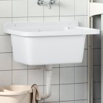 Vidaxl evier utilitaire pour montage murale blanc 60x40x28 cm r�sine