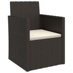 Vidaxl fauteuil de jardin avec coussin noir r�sine tress�e