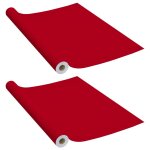 Vidaxl films autoadhsifs pour meubles 2 pcs rouge 500x90 cm pvc