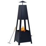 Vidaxl foyer noir 35x35x99 cm acier