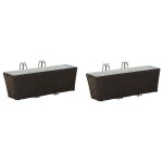 Vidaxl garde - corps 2 pcs noir 50 x 17 x 17 cm m�t��