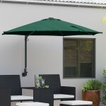 Vidaxl grand parasol vert de patio métal, polyester grand inclinable Vidaxl grand parasol vert de patio métal, polyester grand inclinable
