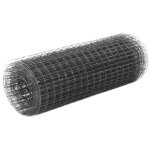 Vidaxl grillage acier avec revtement en pvc 10x0, 5 m gris