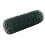 Vidaxl grillage acier avec revtement en pvc 10x0, 5 m vert
