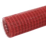 Vidaxl grillage acier avec revêtement en pvc 10x1 m rouge Vidaxl grillage acier avec revêtement en pvc 10x1 m rouge