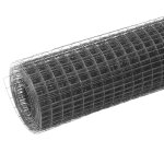 Vidaxl grillage acier avec revtement en pvc 25x1, 5 m gris