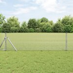 Vidaxl grillage soud avec 13 poteaux 0. 5x100 m acier galvanis