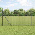 Vidaxl grillage soud avec 13 poteaux gris 1. 2x25 m acier