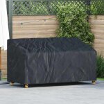 Vidaxl housse de banc de jardin noir 205 x 85 x 65 / 94 cm tissu 600d
