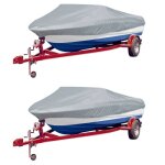 Vidaxl housses de bateau 2 pcs gris longueur 519 - 580 cm largeur 294 cm