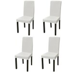 Vidaxl housse de chaise droite extensible 4 pcs crme