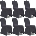 Vidaxl housse de chaise extensible 6 pcs anthracite