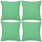 Vidaxl housses de coussin 4 pcs coton vert pomme 40x40 cm