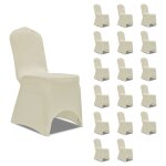 Vidaxl housses lastiques de chaise crme 18 pcs